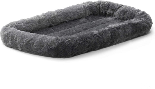 Midwest Homes for Pets XS Dog Bed - Gray Faux Fur Bolster, Ultra-Soft and Machine Washable, Fits 22-Inch Crates and Carriers, for Small Dogs and Cats